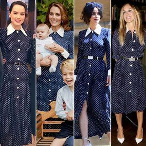 Trending Fashion Navy Blue dress with white dots